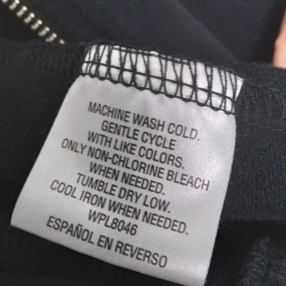 Style & Co.Black Mock Neck Zip Up 95% Cotton Athletic Jacket Comfort Sz S - Picture 6 of 7